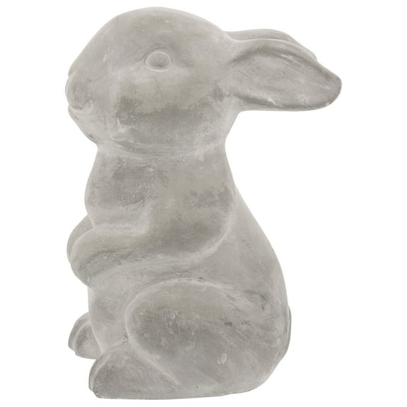 WHAMVOX 1Pcs Light Grey Cement Bunny Statue for Homeowners and Gardeners Suitable for Ponds and Gardens
