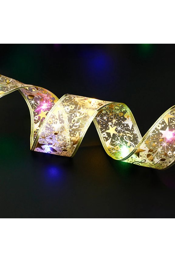 Fairy Lights String Christmas Ribbon Bow Tie