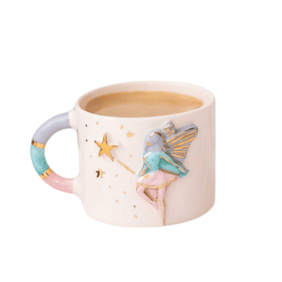 10 oz / 300 ml Fairy Magic Mug With Hand-Painted Fairy & Star Design | Gift for Women, Mother, Girl, Mom, Mothers Day or Christmas