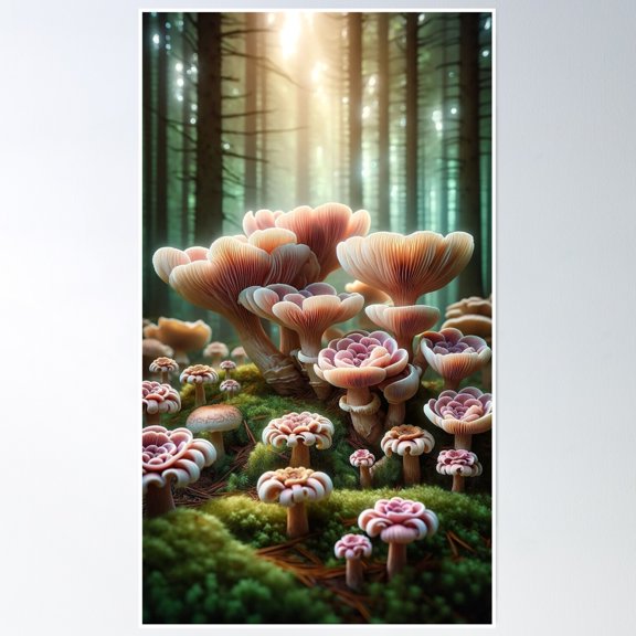 Fairy Magic Mushroom Poster Wall Art, Modern Wall Decor, 8x12 UNFRAMED