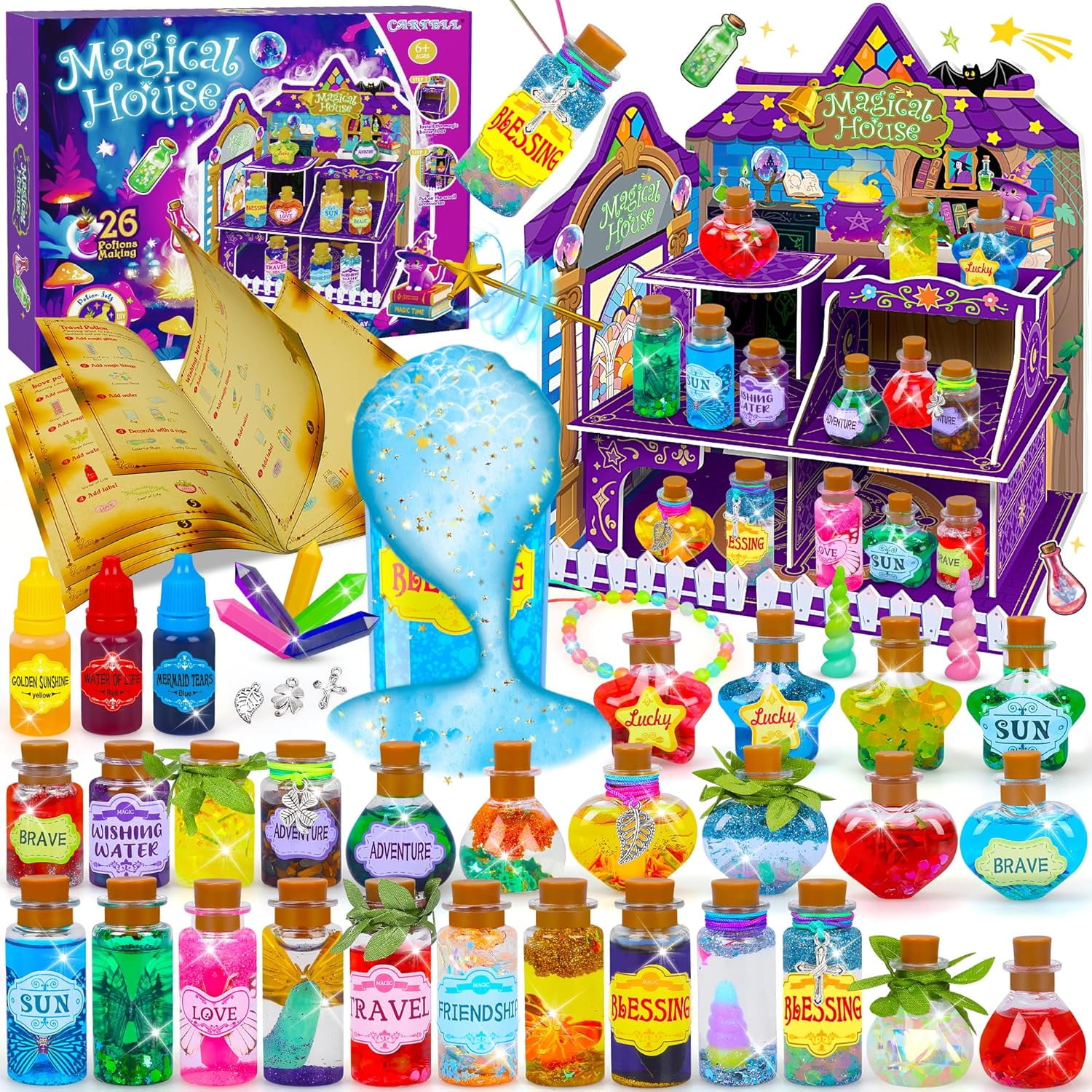 Fairy Magic Potions Kit for Kids, with DIY Magical House, 26 Mixed ...