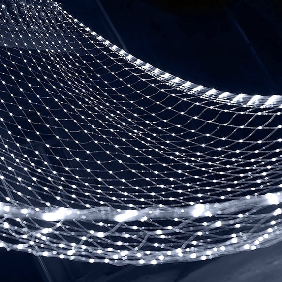 Fairy Mesh Lights Outdoor Connectable 8 Modes Net Light Waterproof Plug String Lights Christmas Net Lights Expandable Garland Lighting for Weddings Bushes Bar Party, Cool White 5ftx5ft 96 Led