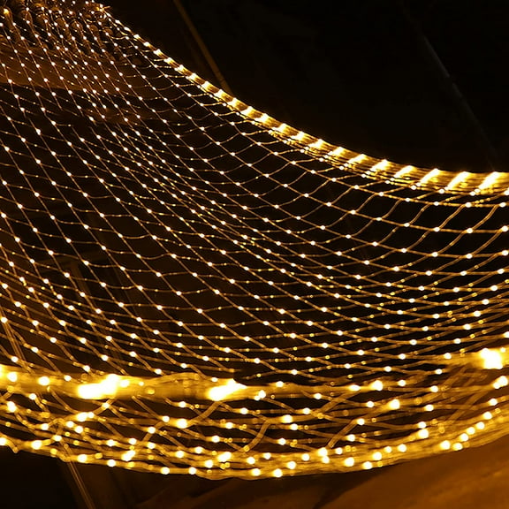 Fairy Mesh Lights Outdoor Connectable 8 Modes Net Light Waterproof Plug String Lights Christmas Net Lights Expandable Garland Lighting for Weddings Bushes Bar Party, Warm White 5ftx5ft 96 Led