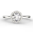 thumbnail image 1 of Fairy Minimalist 1.25 Carat Round Cut Diamond Moissanite Engagement Ring, Classic Halo Wedding Ring in 10k Solid White Gold, Gift For Her, Promise Ring, Anniversary Gift, 1 of 3