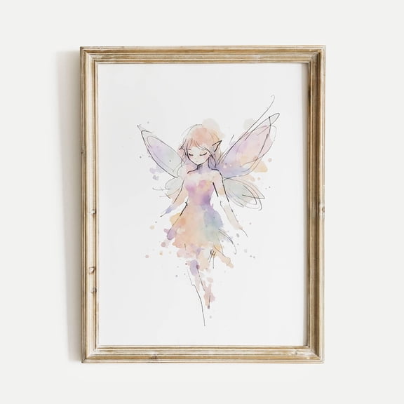 Fairy Minimalist Wall Art Fantasy Nursery Wall Art Magical Decor Illustration Artwork Home Gift Unframed Paper Print
