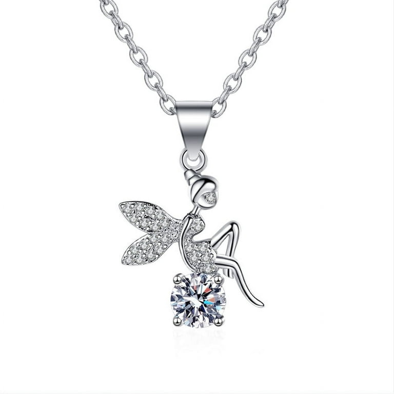 Fairy Necklace for Daughter Crystal Pendant Necklace Sterling - Main Image