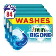 Fairy Non Bio The Big One PODS, Washing Liquid Laundry Detergent Capsules, 4 x 21 Washes, 2X Stain Removal, Huggably Soft For Sensitive Skin