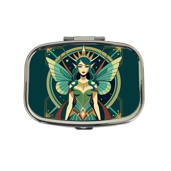 Fairy Nymph Art Deco Small Travel Handbag Pill Box Case