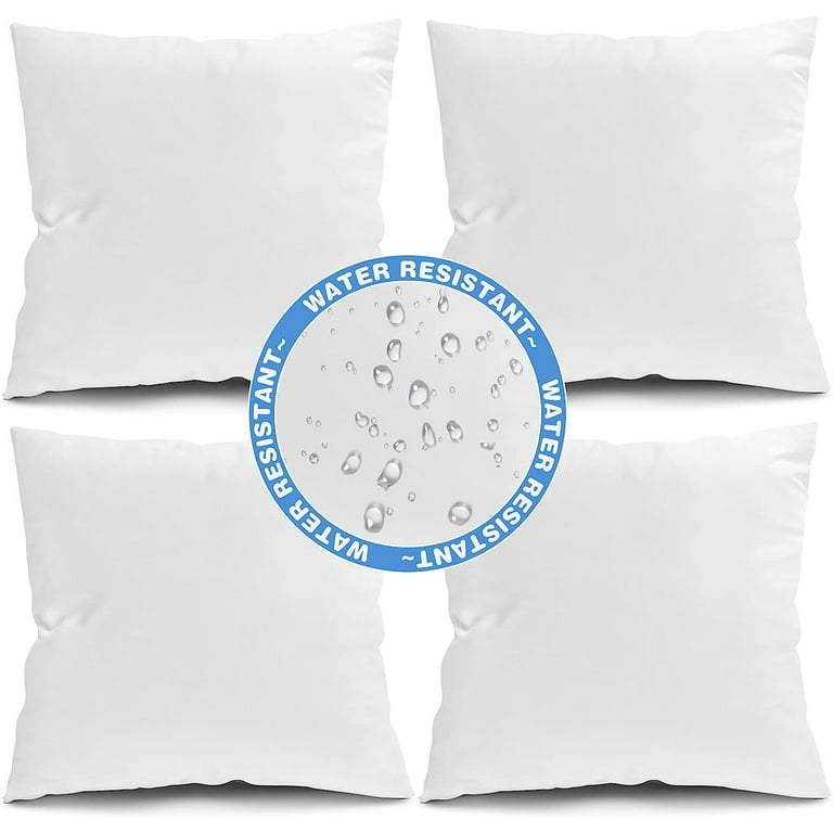 Fairy Outdoor Pillow Inserts 20x20 Inch Waterproof Pillows Inserts 4 Pack Pillow Form for Patio White