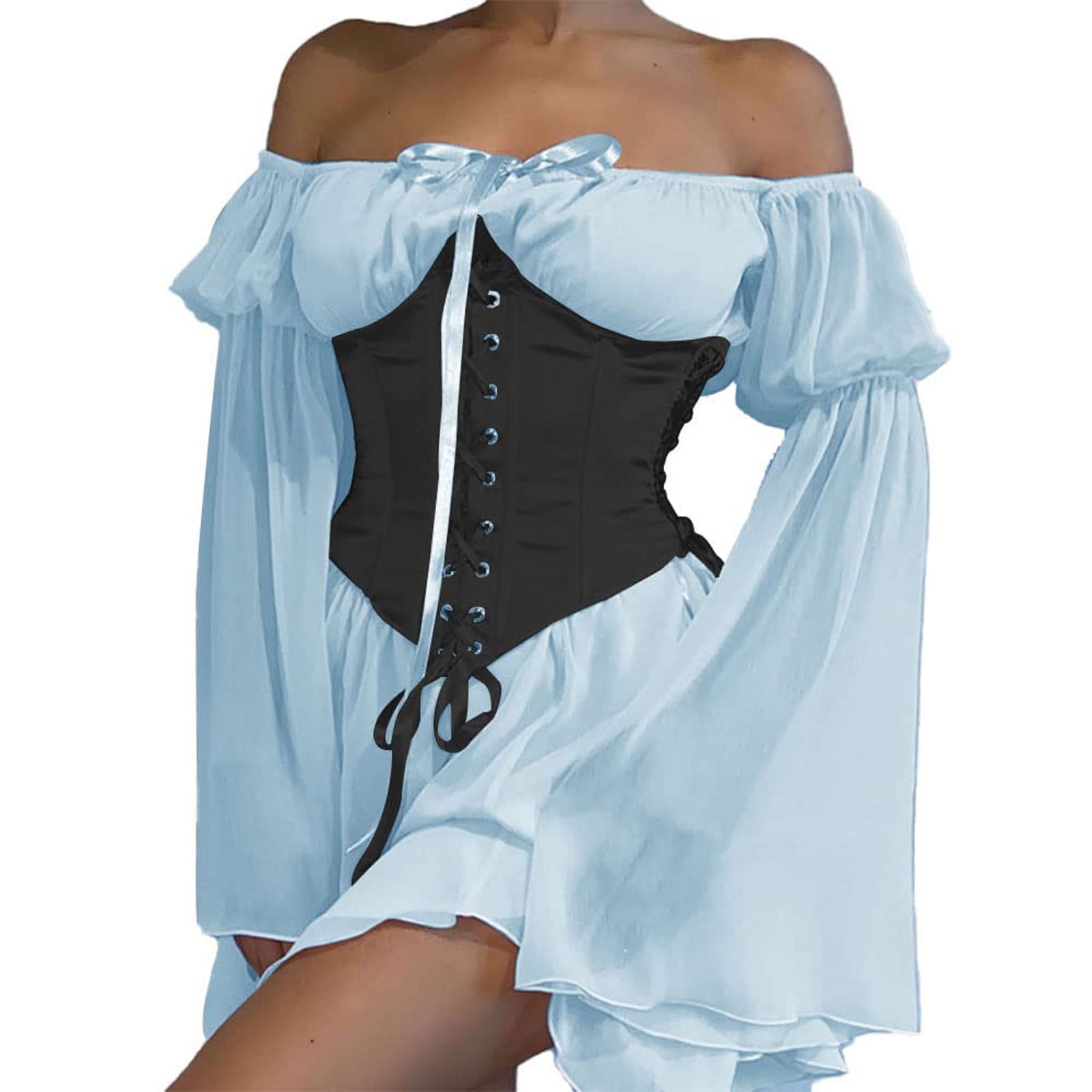 Fairy Outfit for Women,2023 Womens Two-Piece Lace Up Corset