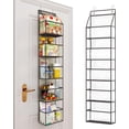 thumbnail image 1 of Fairy Over The Door Hanging Pantry Organizer 5-Shelf Room Organizer with Clear Plastic Pockets, 11.8x6.3x58.9inches, Gray, 1 of 7