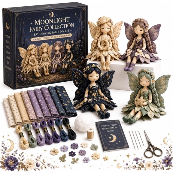 Fairy Patchwork DIY Collection, 2026 Flower Fairies Sewing Kit, Handmade Winged Cloth Doll Craft Set for Adults