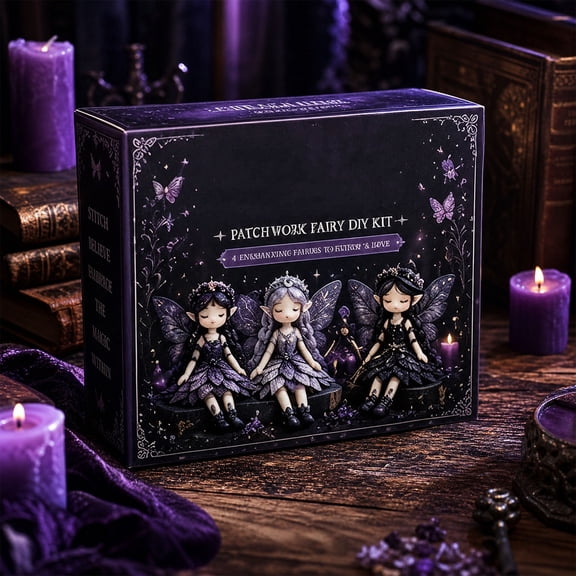 Fairy Patchwork DIY Collection,Fairies Patchwork Sewing Kit, Make 4pcs Winged Elf Cloth Doll, Fabric Full Supplies DIY Craft Set for Beginner Crafters, Home Decor Unique Handmade Gift