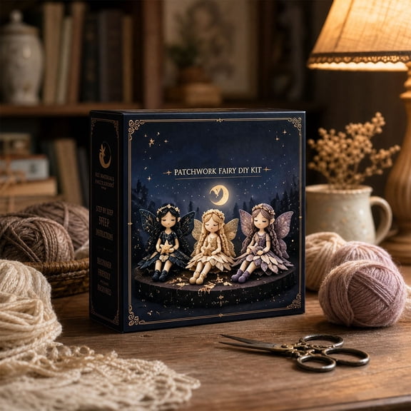 Fairy Patchwork DIY Collection, Flower Fairies Patchwork Sewing Kit, Make 4pcs Winged Elf Cloth Dolls, Artisanal Fabric Nymph Project, Creative Home Decor Handmade Gift for Craft Lovers, G