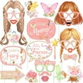 thumbnail image 1 of Fairy Photo Booth Props, Let’s Be Fairies Boho Theme Party Decorations for Girls Pink, Happy Birthday Baby Shower Bachelorette Party Decor Supplies Favors 24 Pieces, 1 of 6