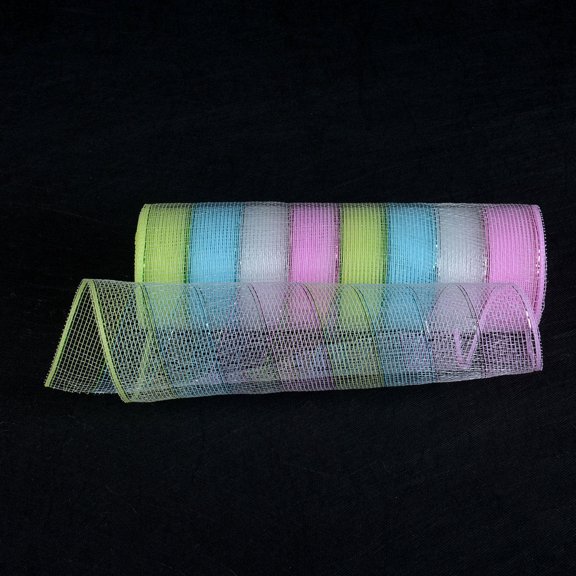 Fairy - Poly Deco Mesh Wrap with Laser Mono Stripe - ( 10 Inch x 10 Yards )