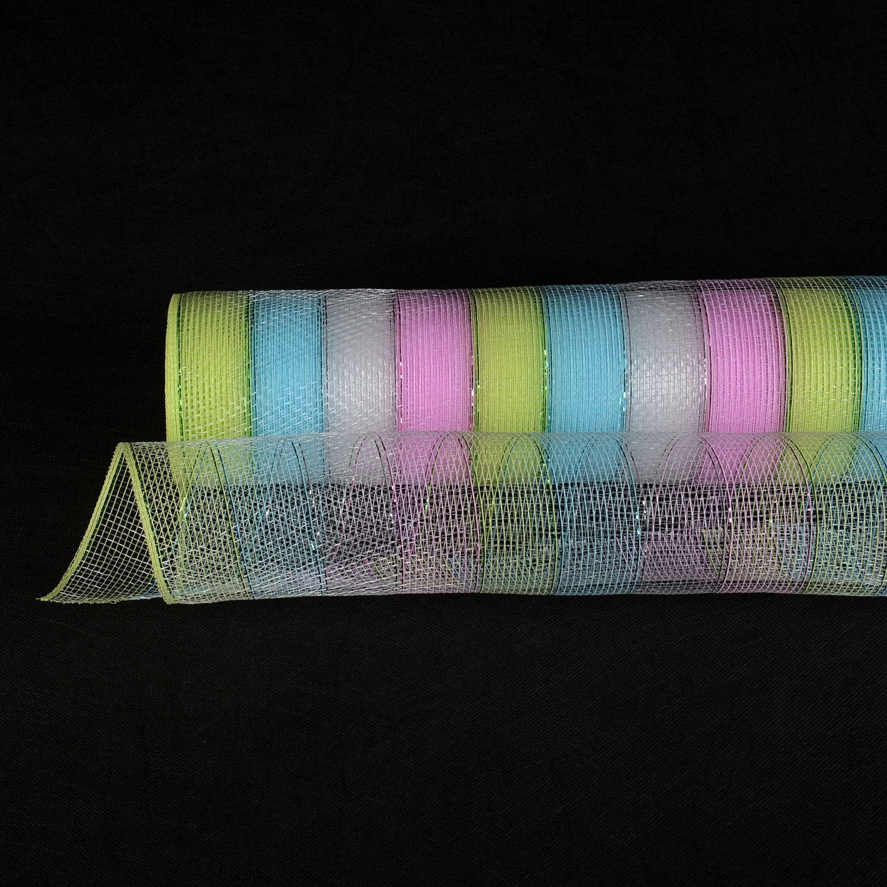 Deco Mesh Wraps Fairy - Poly Deco Mesh Wrap with Laser Mono Stripe - ( 21 Inch x 10 ...
