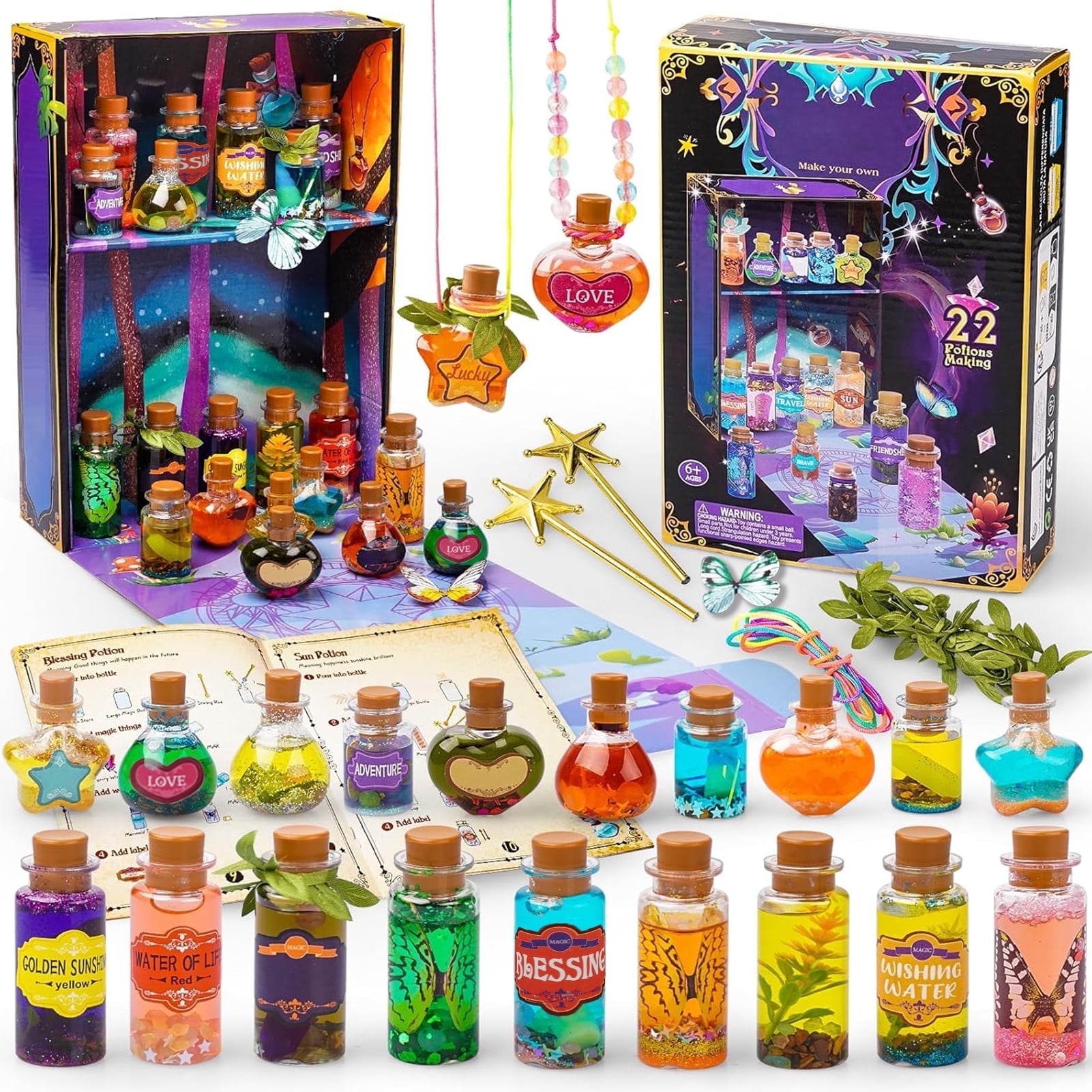 KiddiTouch Fairy Potion Kits for Kids, Magic Potion Kit for Kids Party Favors, 22 Bottles Creative Toy for Christmas, Halloween and Birthday Gift for Girls and Boys Age 6 7 8 9 10 11 12 Years