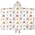 thumbnail image 1 of Fairy Princess Castle Pattern Hooded Bath Towel，60"x35" for Ages 3 To 12 Kids, Quick Dry Lightweight Soft Microfiber Hood Beach Towel Cover Up for Kids, 1 of 7