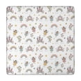 thumbnail image 1 of Fairy Princess Castle Pattern Square Fitted Tablecloth with Elastic Edge,Square Table Cover,Washable Elastic Table Cover for Home Kitchen Party Decor 34"x34", 1 of 6