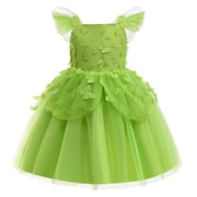 Fairy Princess Costume Forest Halloween Birthday Party Dress for Age 4-8 Years