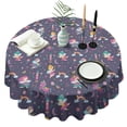 thumbnail image 1 of Fairy Princess Magic Pattern Round Tablecloth 60"x60",Wrinkle Wipeable Table Cloth for Kitchen Dining Room Picnic Patio Party, 1 of 6