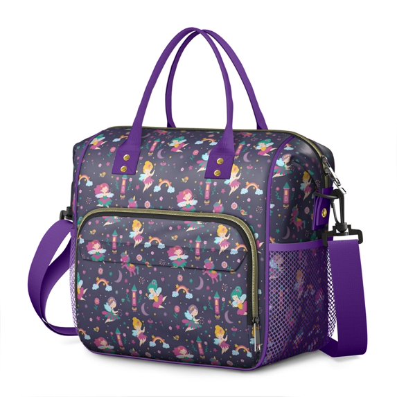 Fairy Princess Magic Pattern Womens Lunch Box for Work,Insulated Large Lunch Bag for Tween and Teen,Loncheras Para Mujer,Leakproof Adult Lunch Bag for Work,Beach,Travel,Picnic,Camping