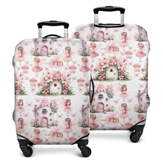 Fairy Princess Mushroom Pattern Luggage Cover Fashion Suitcase Cover Baggage Covers Fit 25-28 Inch Luggage (Go Travel)