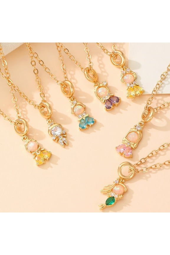 Fairy Princess Necklace Women's Fashion Colorful Zircon