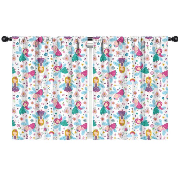 Fairy Princess Pattern Blackout Kids Curtains,Childrens Insulated Curtains Set Of 2,Bedroom Essentials,Toddler Room Decor 42x54in(106x137cm)