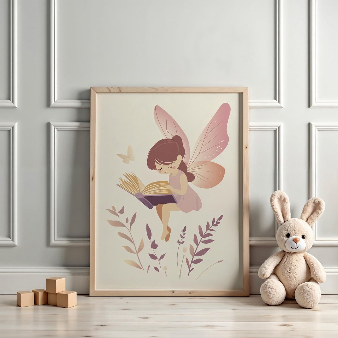 Whimsy Reading Fairy Reading Art Print Whimsical Childrens Library Reading Nook Decor ...