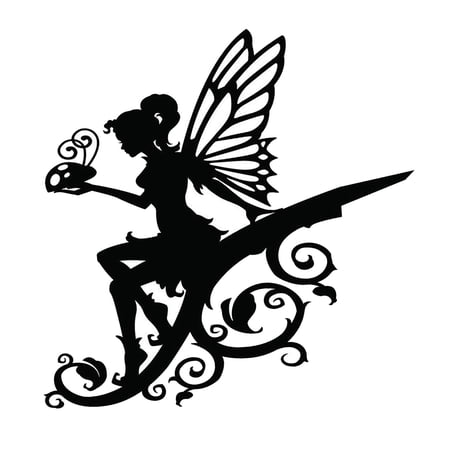 Fairy Silhouette Statue Ornament Backyard Wall Fence