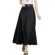 Fairy Skirt,Ladies Fashion Casual High Waist Skirt In Pure Color,Midi Skirt(Size:L)