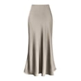 thumbnail image 1 of Mini Skirt,Womens High Waist Skirt Solid Satin Dress Zipper Elegant Skirt,Tennis Skirt(Size:L), 1 of 3