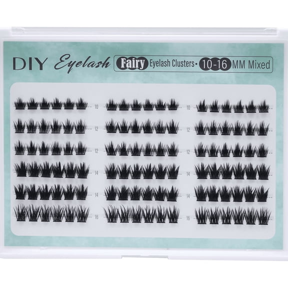Fairy Spiky Cluster False Eyelashes, Natural Wispy DIY Lash Clusters for Anime Look, D Curl 10-16mm, 108 Pcs