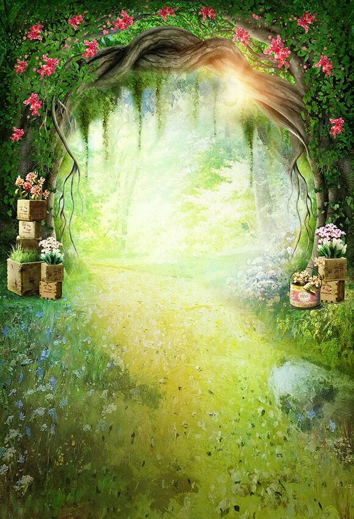 Fairy Spring Dream Wonderland Magic Forest Photography Backdrop fairy-spring-dream-wonderland-magic-forest-photography-backdrop