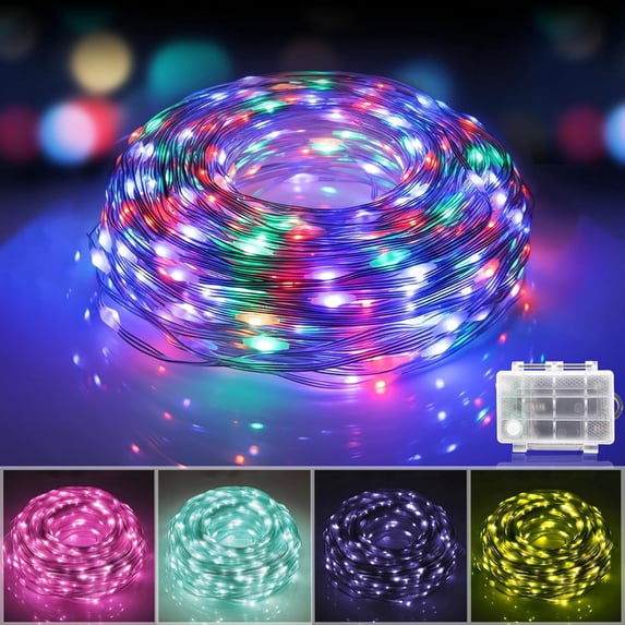 Fairy String Lights - 16.4ft 50 LED Battery Operated, 21 Modes, IP65 Waterproof, Multi-Color Changing for Christmas Indoor Outdoor Decor