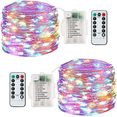 thumbnail image 1 of 2 Pack Fairy Lights,120LED 43ft 8 Modes String Lights Battery Operated,Indoor/Outdoor with Remote Timer for Bedroom,Party,Wedding,Christmas Decorations(Multi-Coloured), 1 of 5
