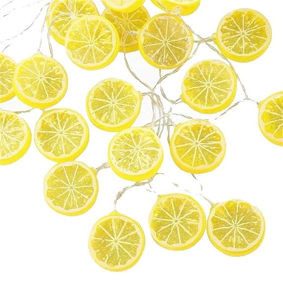 Fairy String Lights, Lemon Slice Shaped Fruit Decorative Plug-in Lights, 16.4 ft Length 20 LEDs, for Summer Theme Party Patio Bedroom Wedding Birthday Indoor Outdoor Holiday Decor