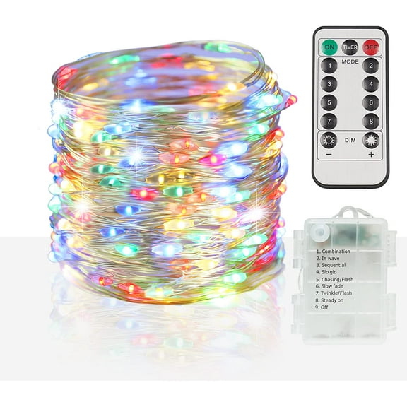 Fairy String Lights Waterproof 8 Modes with Remote Twinkle Christmas Lights for Outdoor Wedding Party Decorations(Multicolor-USB+remote 66FT 200LED)