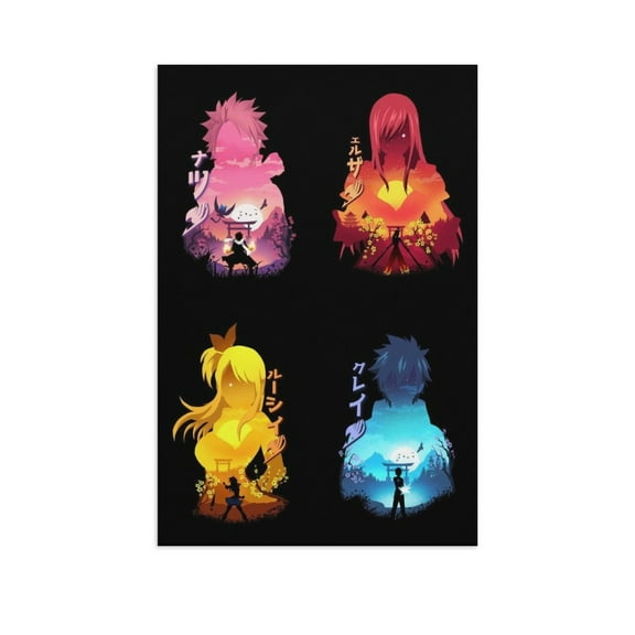 Fairy Tail Canvas Art Posters for Bedroom Living Room Bathroom Wall Decor Poster Unframe 12x18inch