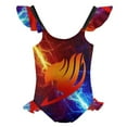 thumbnail image 1 of Fairy Tail Girls Swimsuit Ruffle One-piece Beachwear Kids Cute Swimwear Summer Bathing Suit 9-11Y(140cm), 1 of 8
