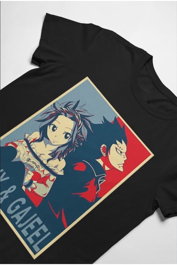 Fairy Tail Gray Fullbuster Juvia Lockser Anime Aesthetic Vaporwave Manga Otaku Unisex Heavy Cotton Tee