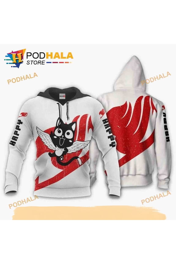 Fairy Tail Happy Manga Fairy Tail Edens Zero Anime 3D Hoodie
