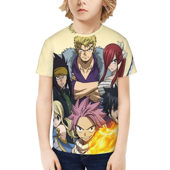 Fairy Tail Kids' Short Sleeve T-Shirt Print Tee Shirts For Boys & Girls Summer Casual Wear Fashion Top Blouse Medium