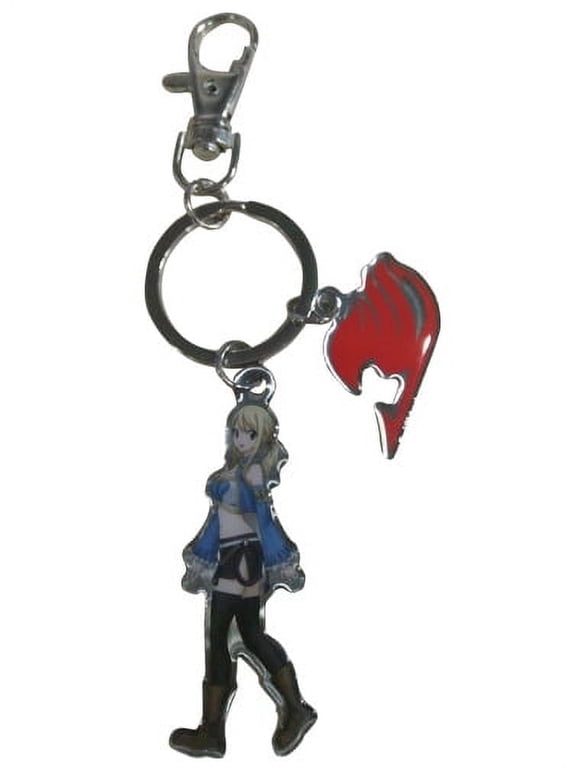 S7- Lucy With Fairtail Tail Symbol Metal Keychain