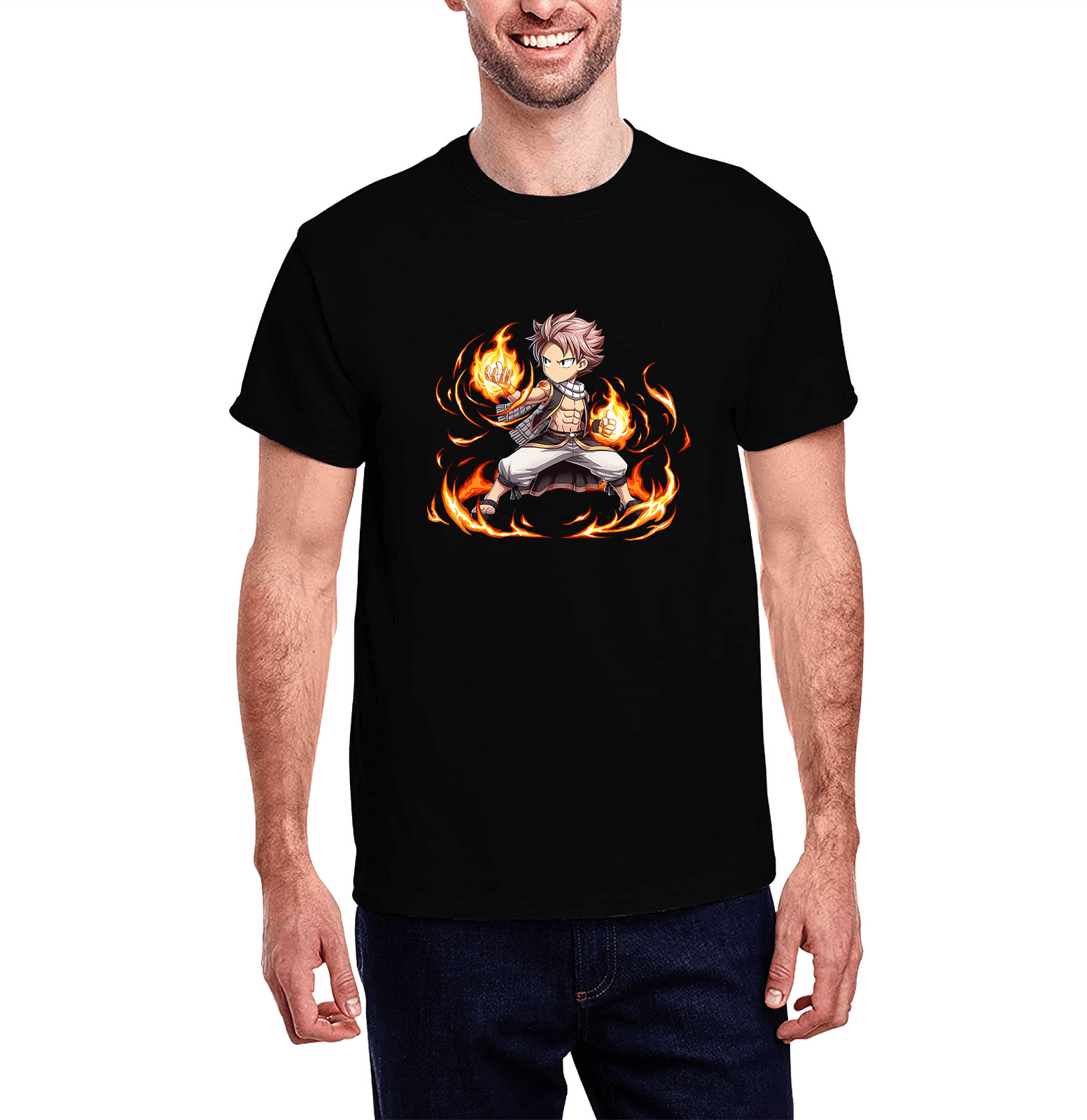 Fairy Tail Natsu Dragneel Anime printed T shirt 7 - Walmart.com