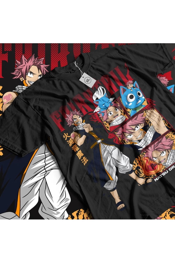 Fairy Tail T-shirt Gray Fullbuster Natsu Dragneel Dragon Slayers Anime Shirt