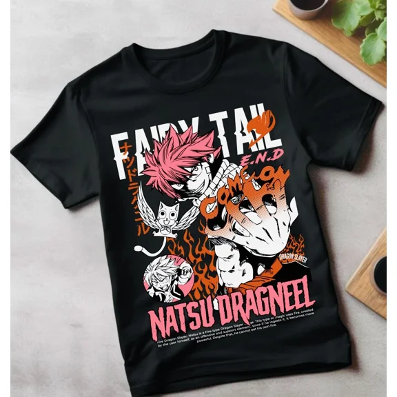 Fairy Tail T-shirt Gray Fullbuster Natsu Dragneel Girl Anime Gift Shirt All Size