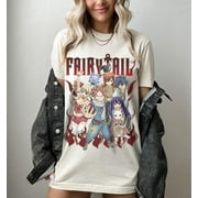 Fairy Tail T-shirt, Natsu Dragnee - Lucy - Erza Scarlet - Gray - Wendy - Happy Shirt,White color,size XL